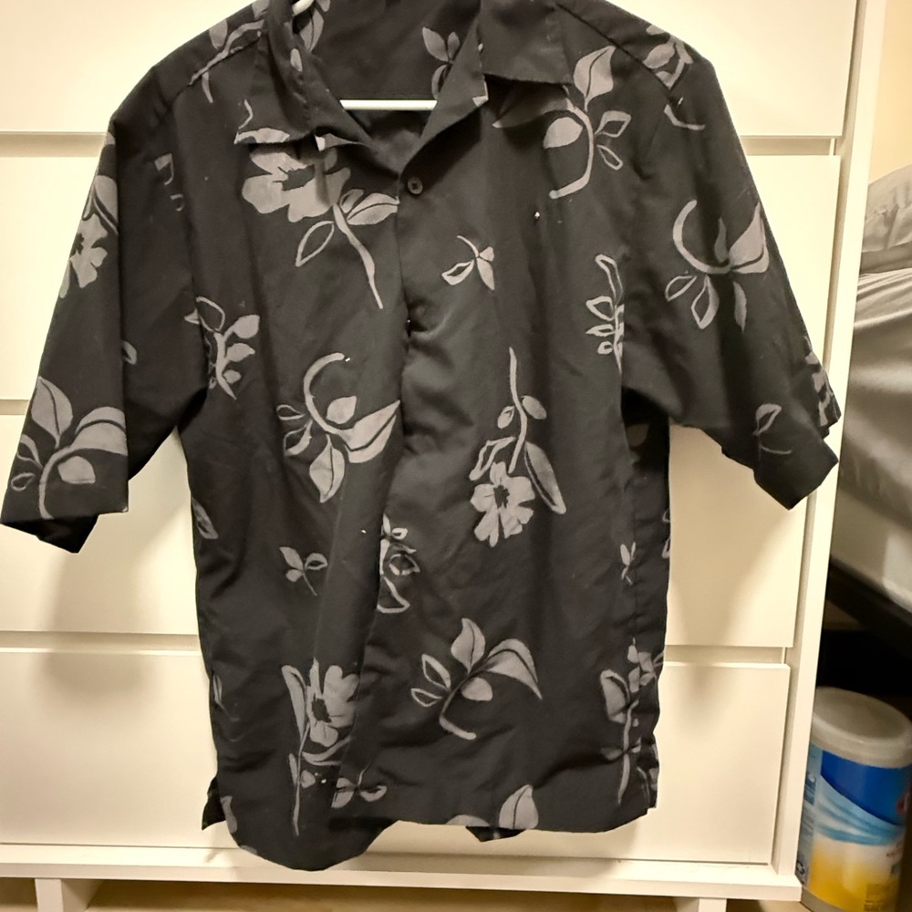 Floral Black and Gray Men's Shirt